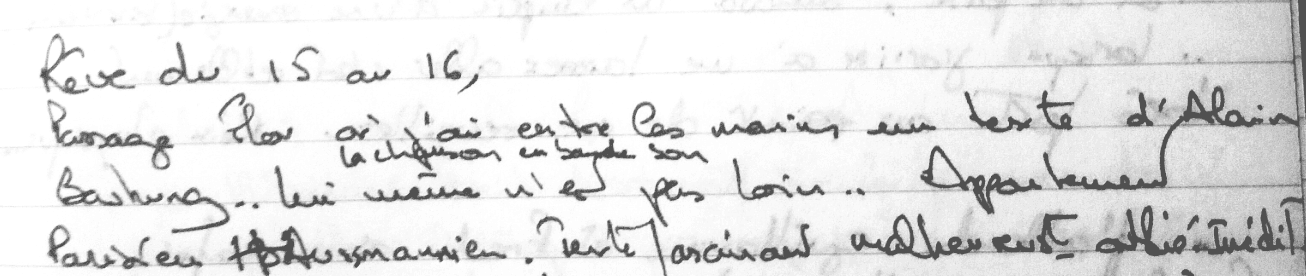Extrait d'un rêve de Maud Lübeck