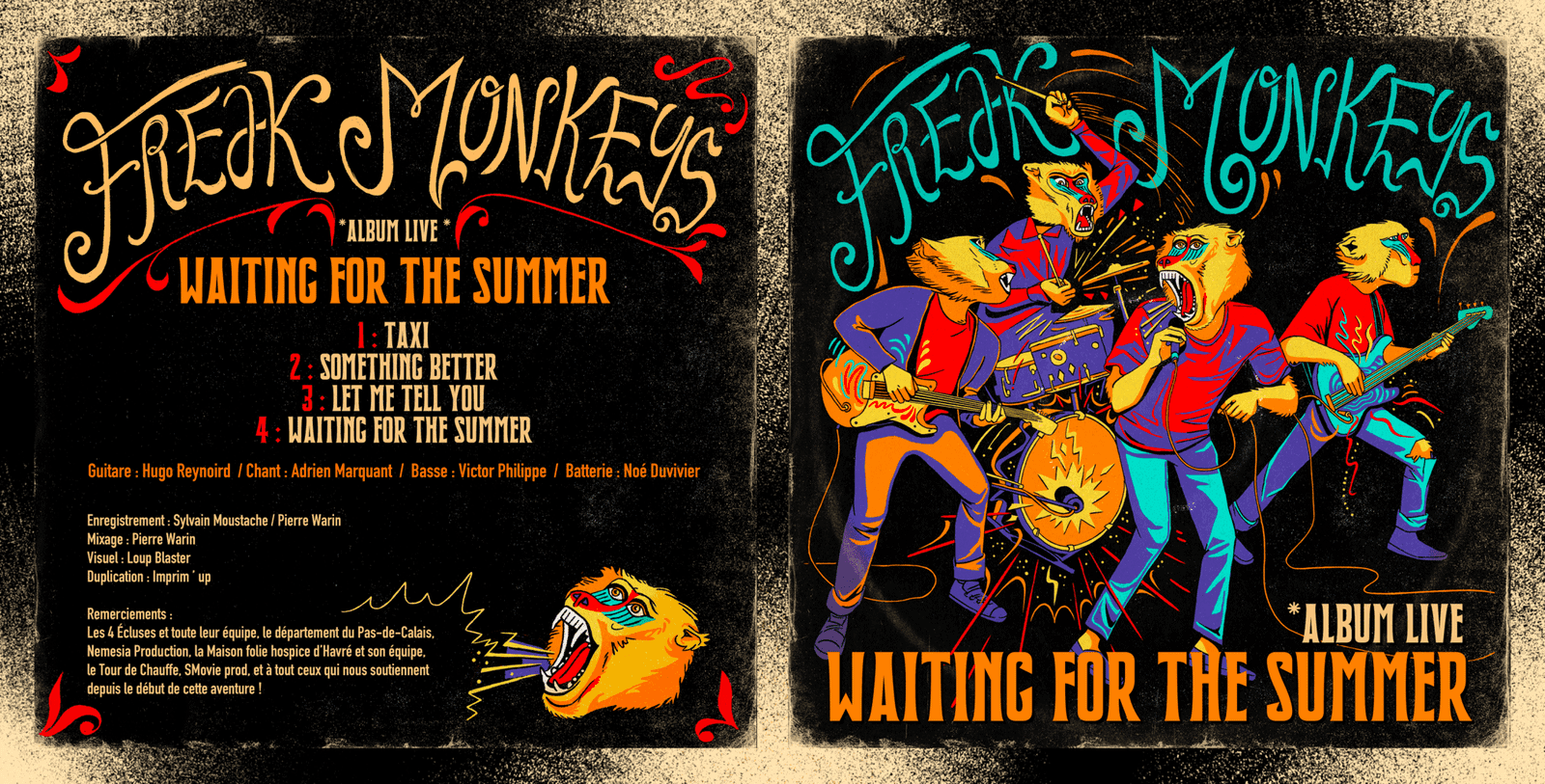 cover de l'EP des Freak Monkeys par Loup Blaster