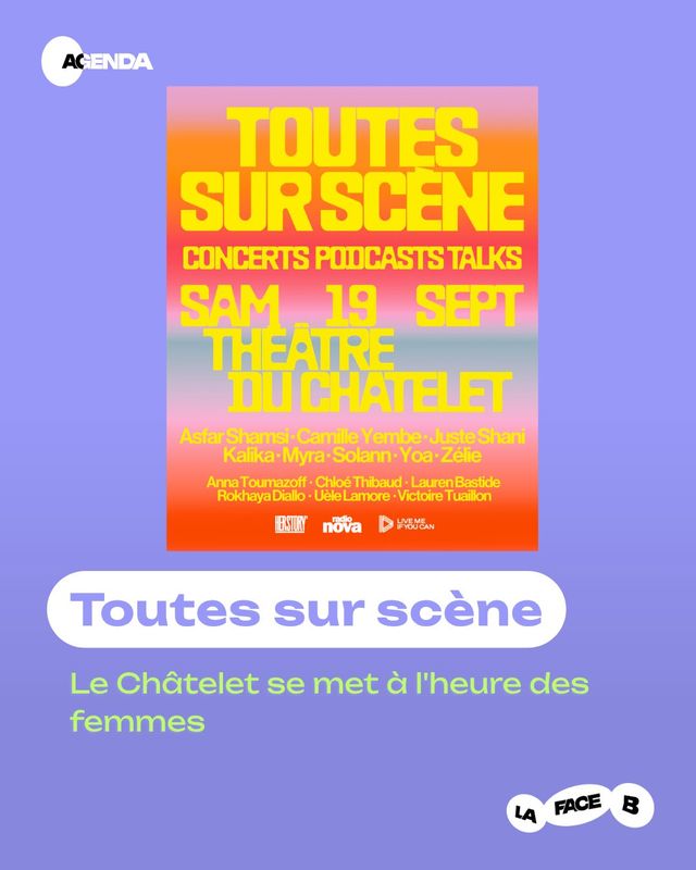 Le 19 septembre, le festival Toutes sur Scène s'installe au@theatrechatelet pour une première édition gratuite,…